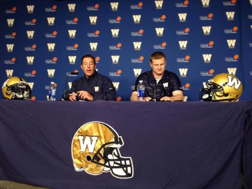 Bombers GM Walter and HC O'Shea address media after the 2014 CFL Draft